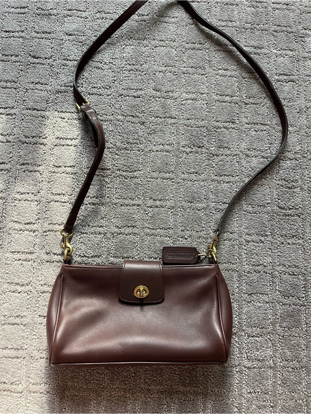 Vintage Coach Brown Leather Crossbody Bag